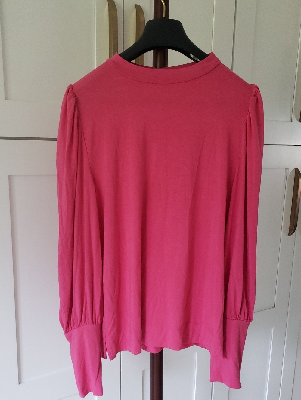LOFT Hot Pink Long-Sleeve Puff Shoulder Tee